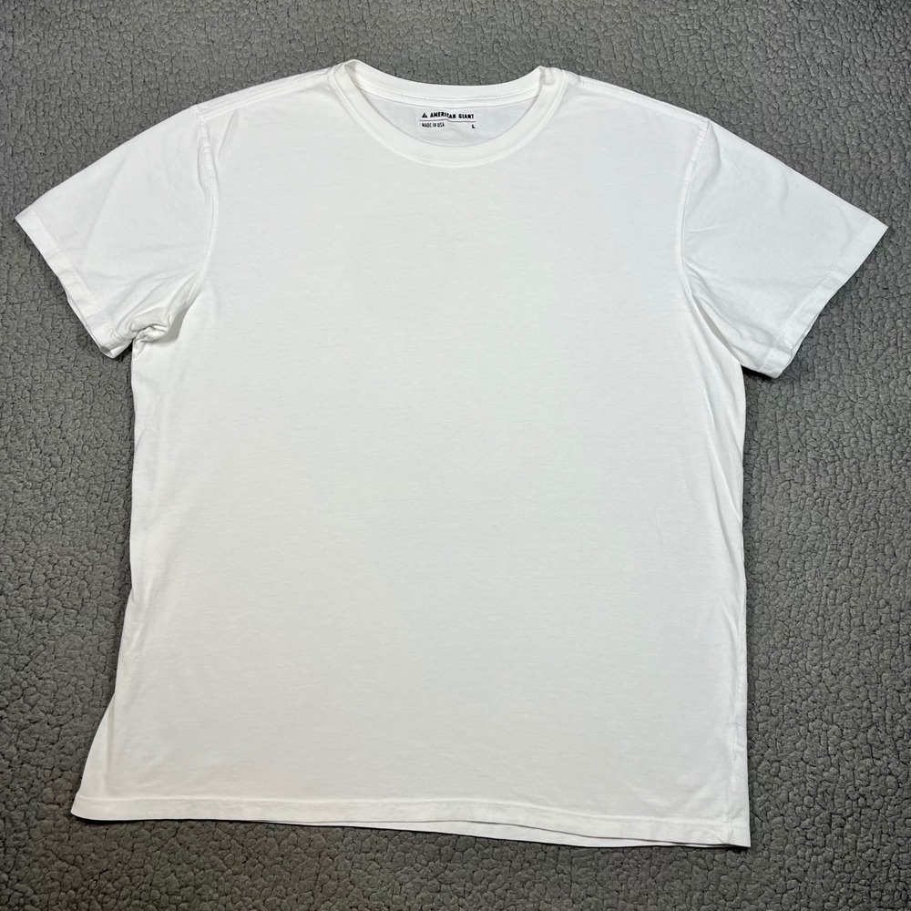 American Giant T-Shirt Men L Short Sleeve Crew Neck White Premium Basic